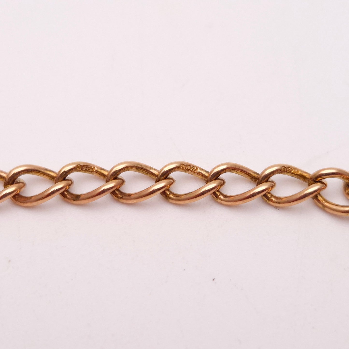 9ct Rose Gold Vintage Heart Padlock Charm Style Bracelet