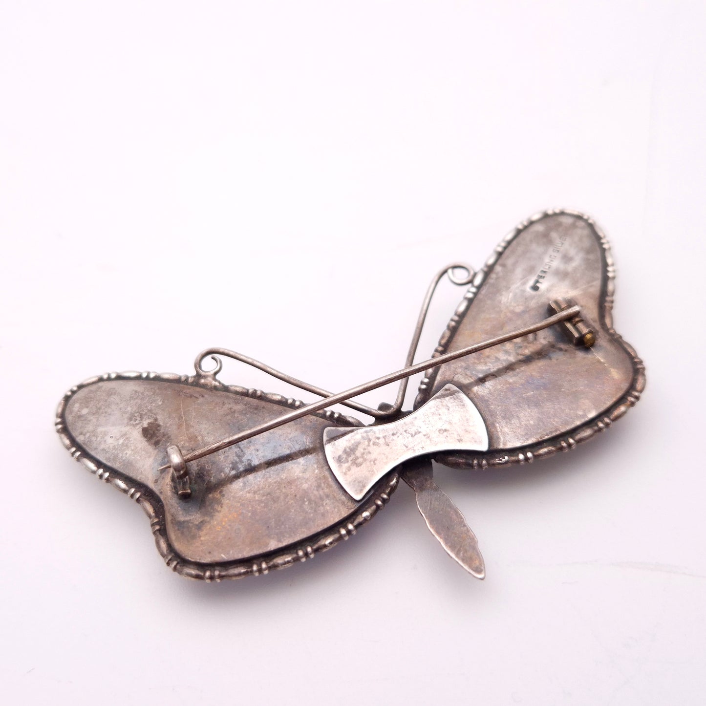 Sterling Silver Vintage Butterfly Wing Butterfly Brooch