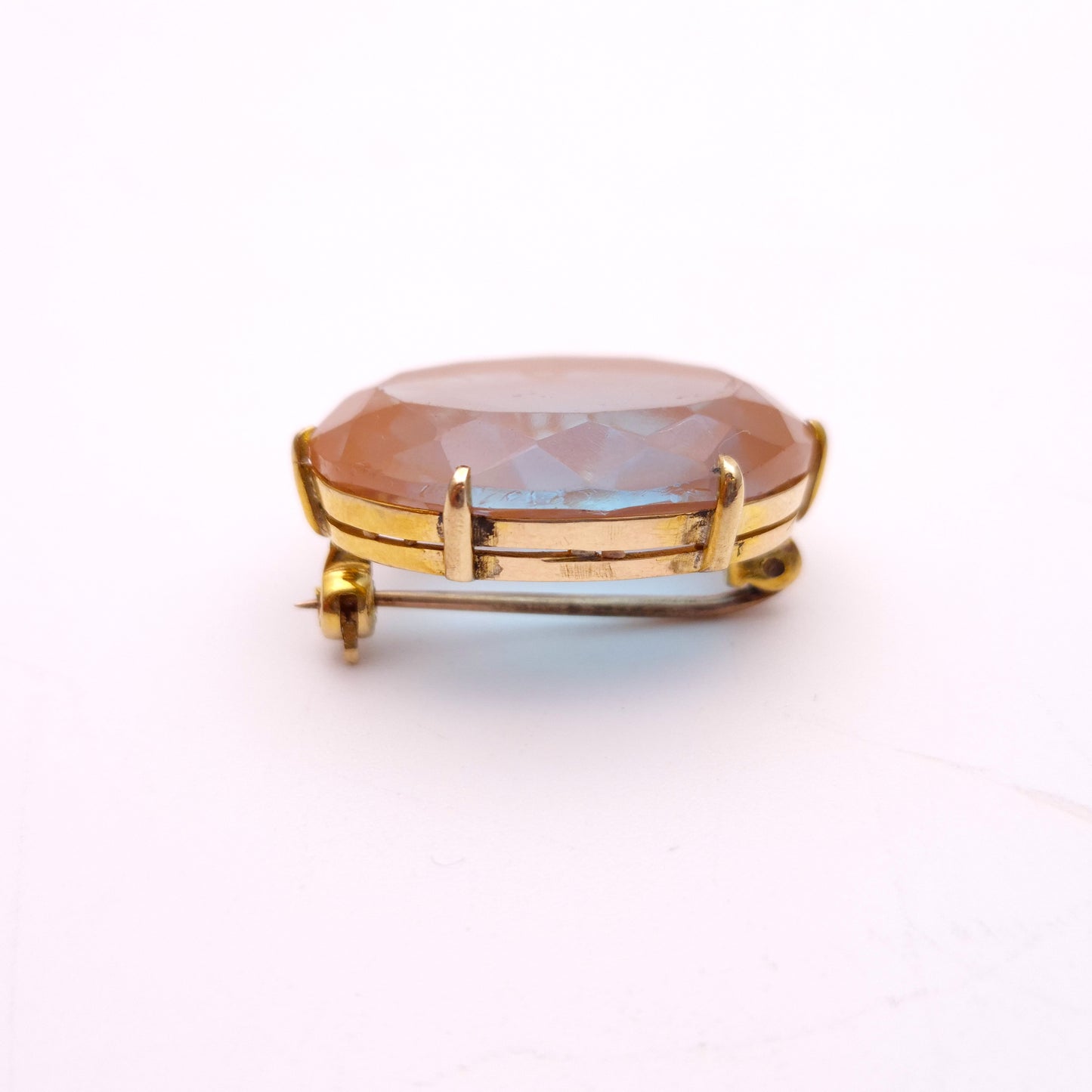 9ct Yellow Gold Vintage Oval Saphiret Brooch