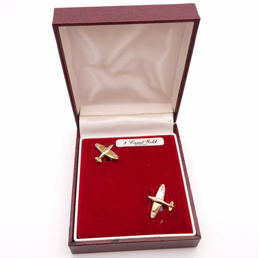 9ct Yellow Gold Spitfire Form Cufflinks