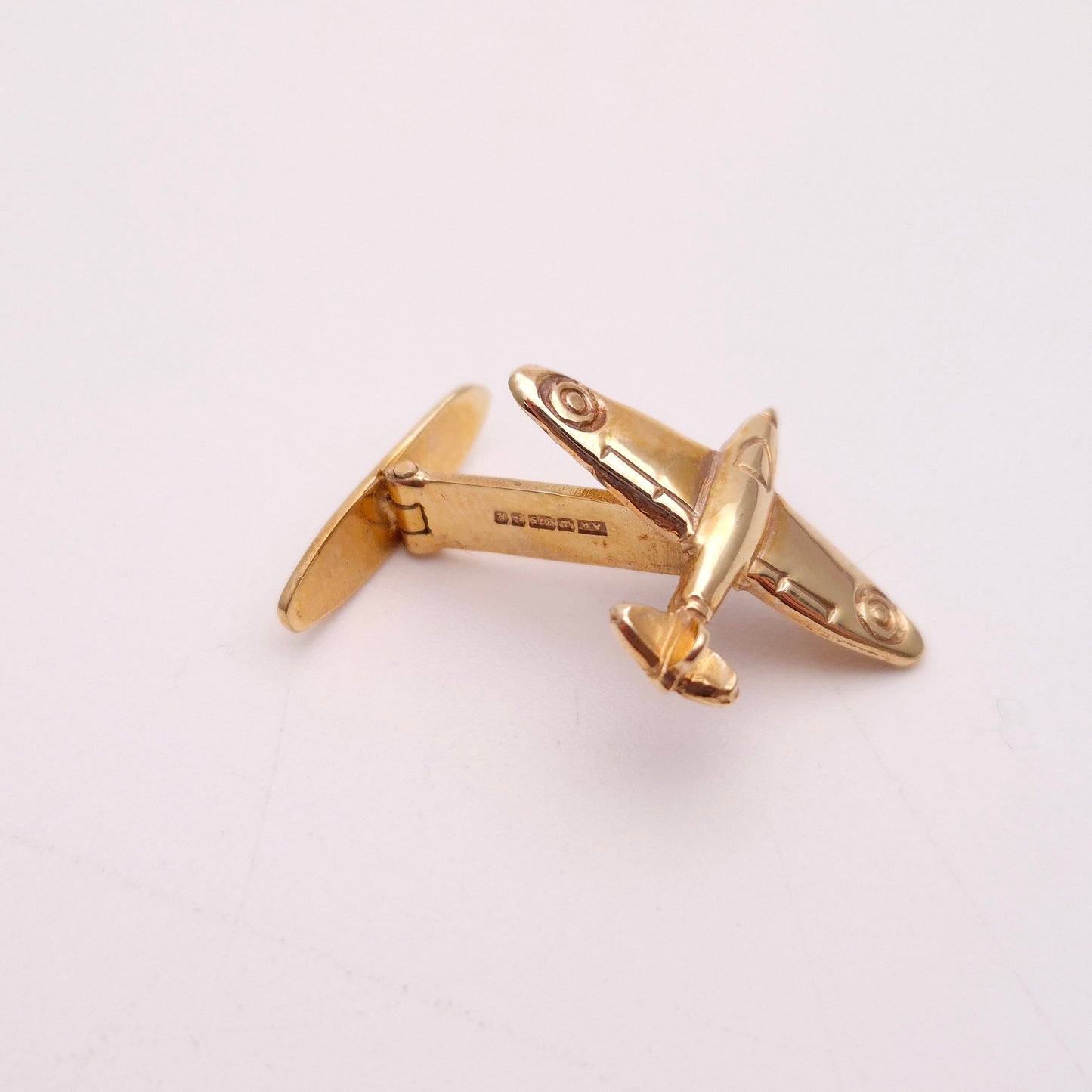9ct Yellow Gold Spitfire Form Cufflinks