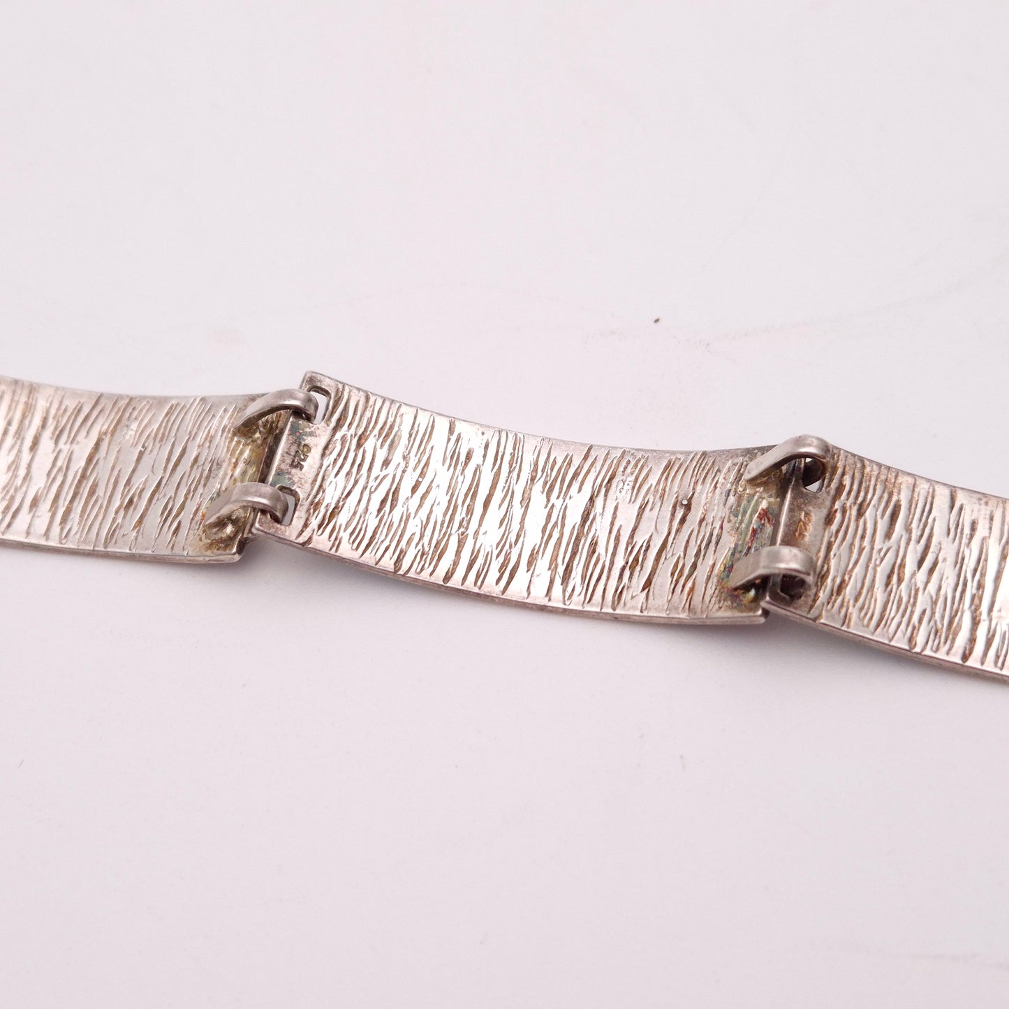 Sterling Silver Multi-tone Blue Scandi Style Panel Bracelet