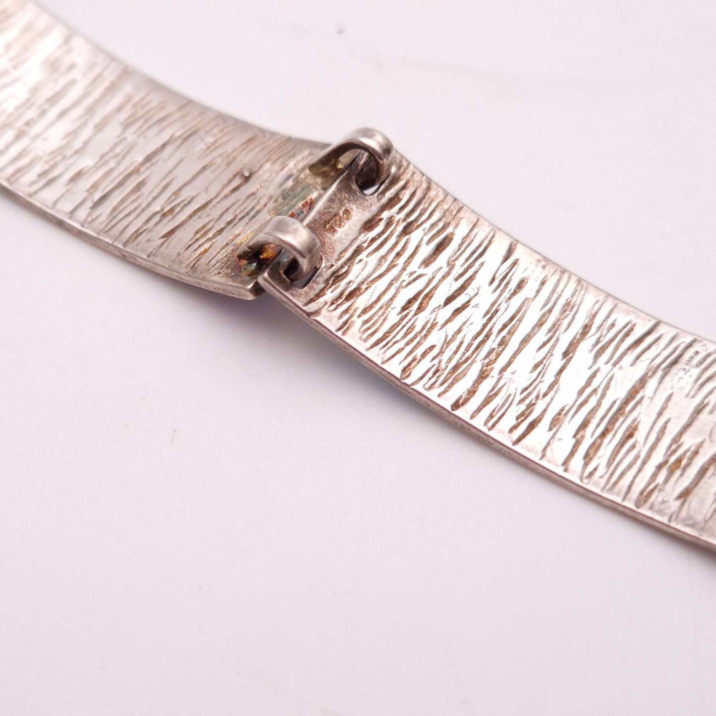 Sterling Silver Multi-tone Blue Scandi Style Panel Bracelet