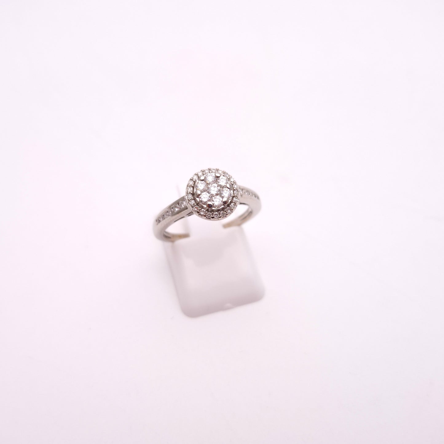 9ct White Gold 0.38TCW Multistone Diamond Cluster Ring