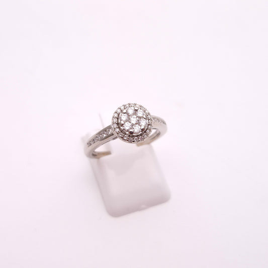 9ct White Gold 0.38TCW Multistone Diamond Cluster Ring