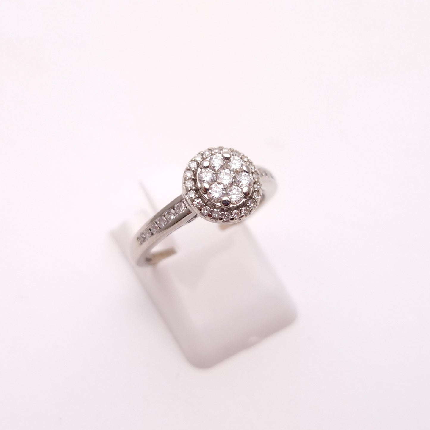 9ct White Gold 0.38TCW Multistone Diamond Cluster Ring