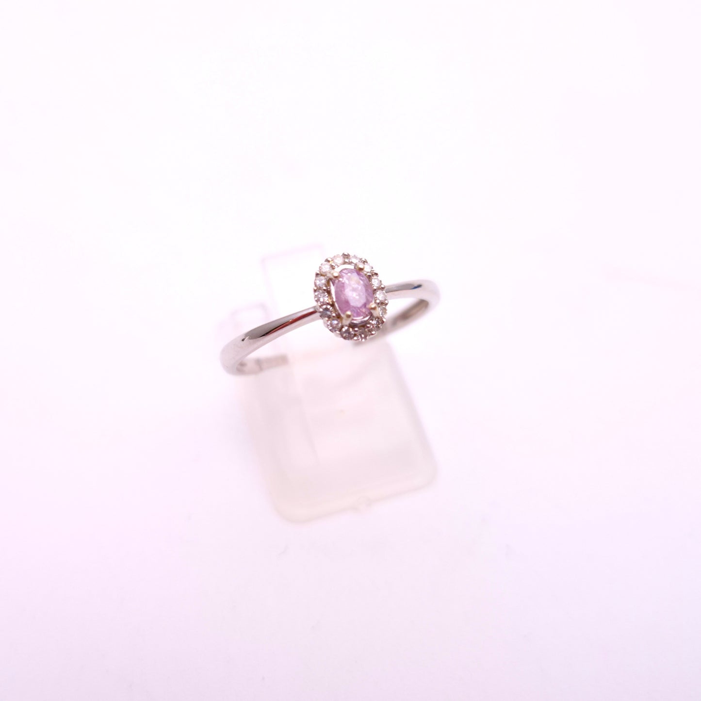 9ct White Gold Pink Diamond (IGI Certified) Cluster Halo Ring