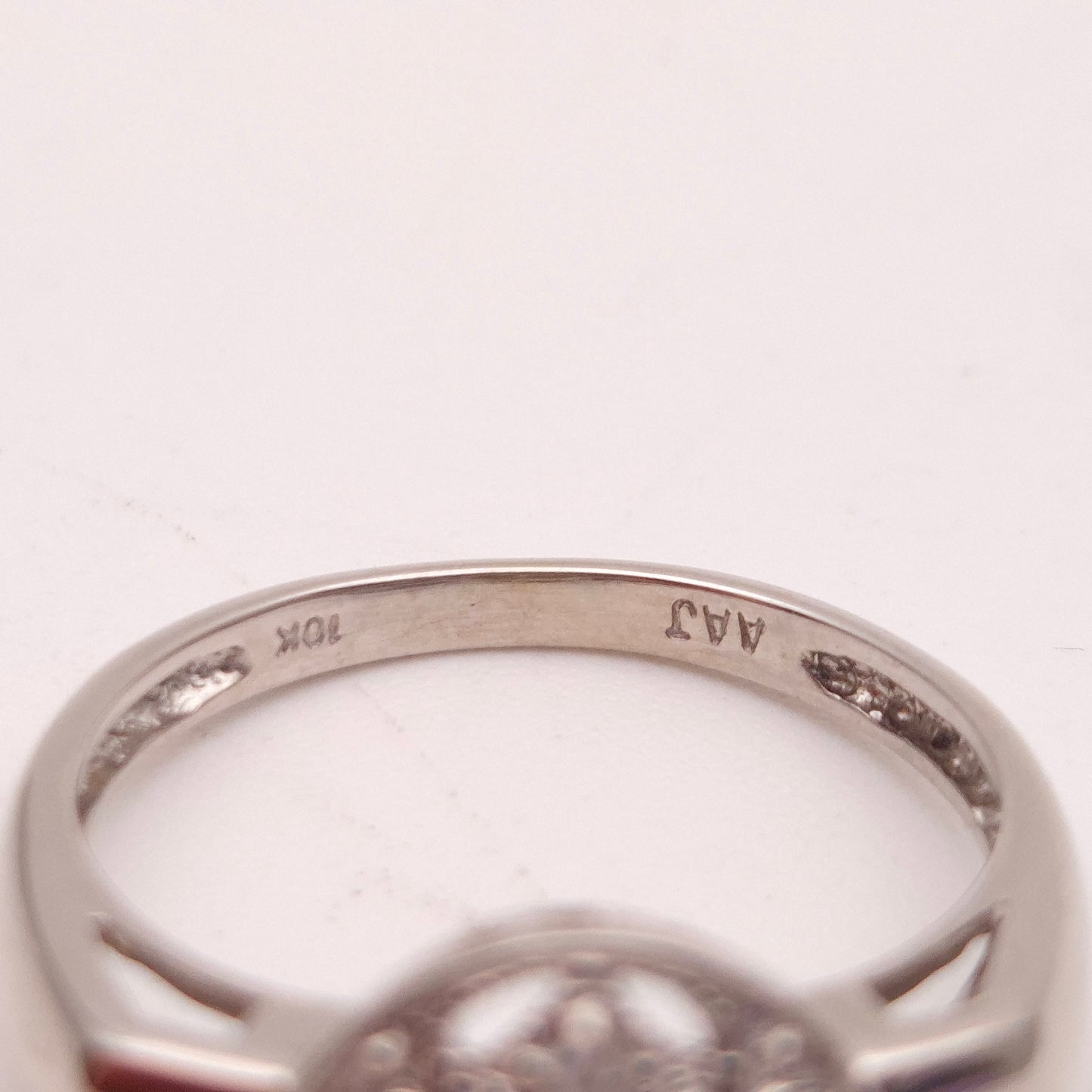 10ct White Gold Diamond Set Art Deco Style Openwork Ring