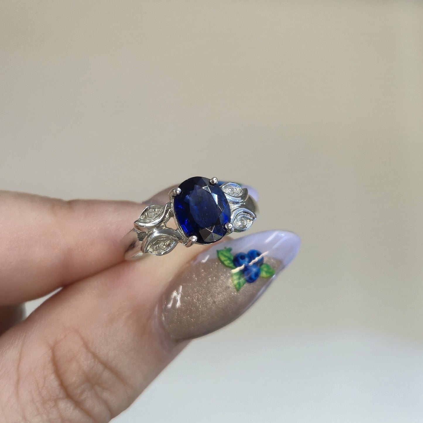9ct White Gold Kyanite and Diamond Ring
