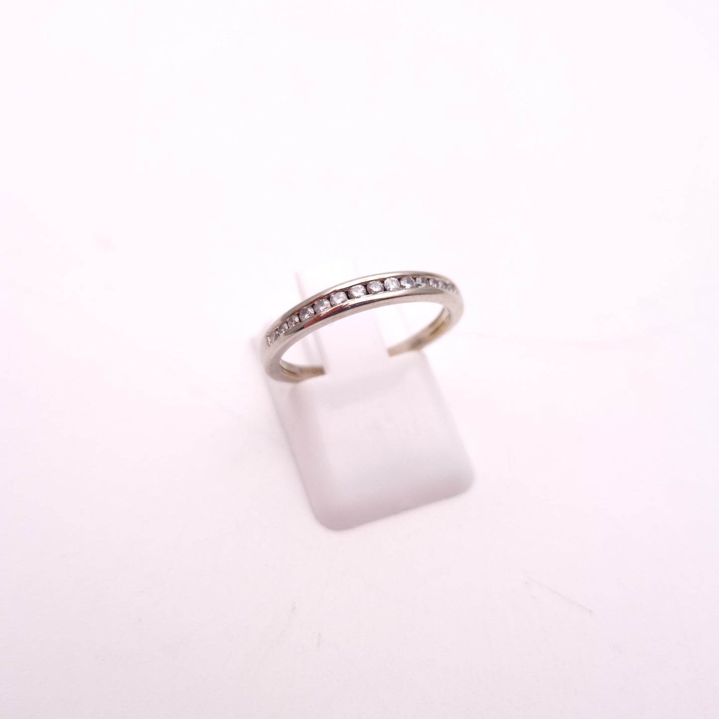 9ct White Gold Channel Set Half Eternity Diamond Ring