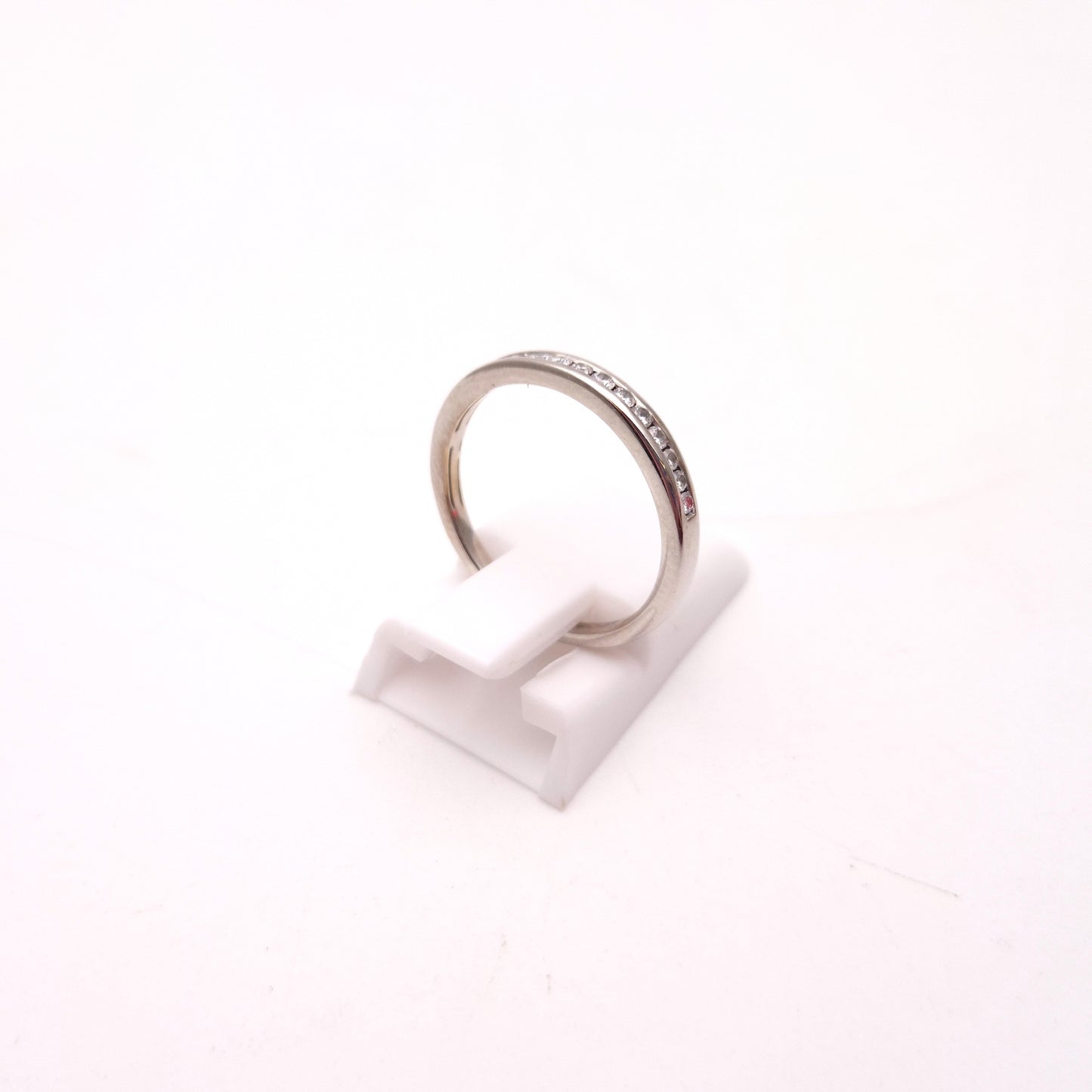 9ct White Gold Channel Set Half Eternity Diamond Ring