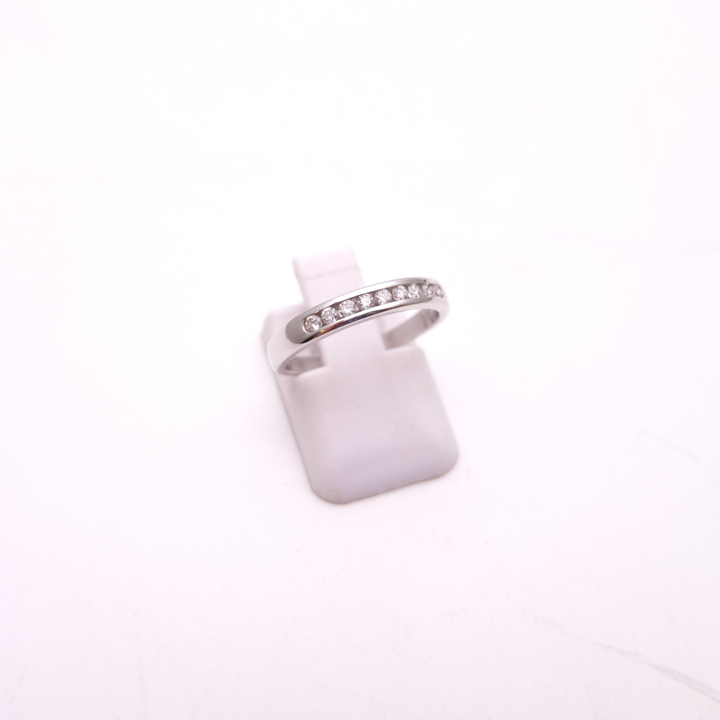 18ct White Gold Nine Stone Channel Set Half Eternity Ring