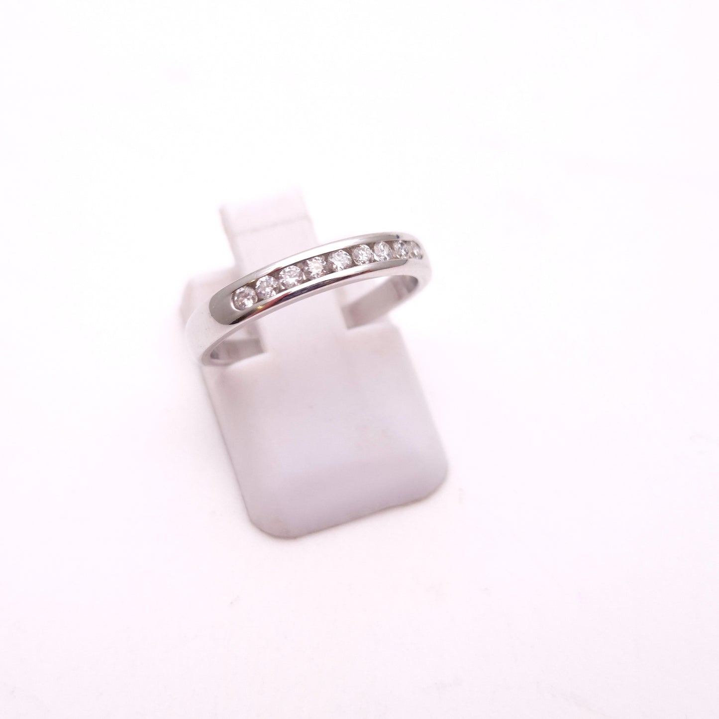 18ct White Gold Nine Stone Channel Set Half Eternity Ring