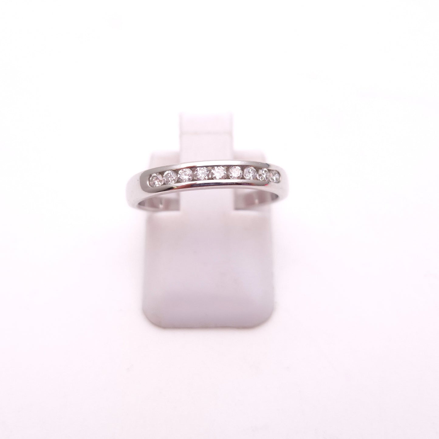 18ct White Gold Nine Stone Channel Set Half Eternity Ring