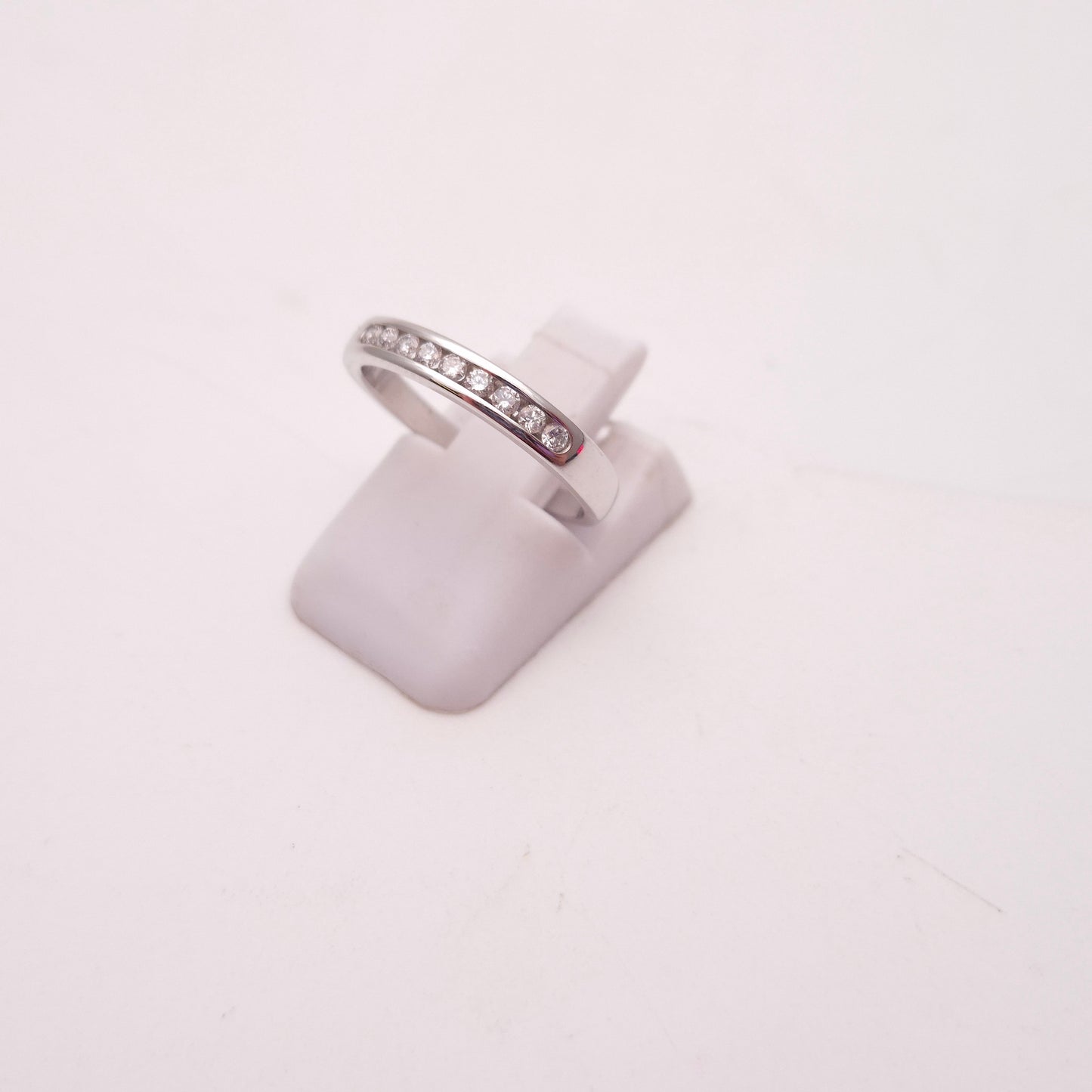 18ct White Gold Nine Stone Channel Set Half Eternity Ring