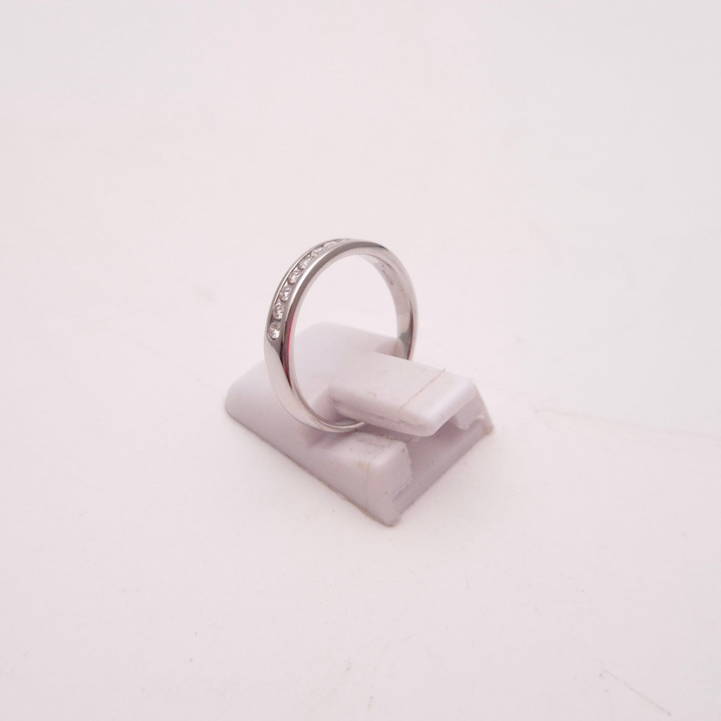 18ct White Gold Nine Stone Channel Set Half Eternity Ring