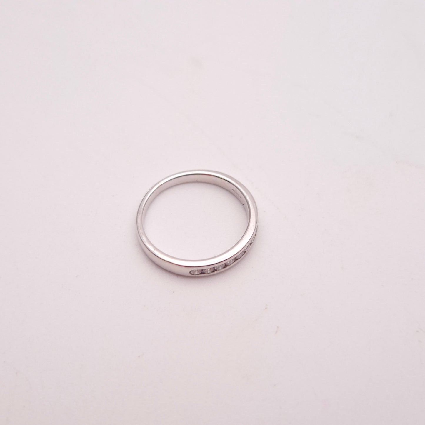 18ct White Gold Nine Stone Channel Set Half Eternity Ring