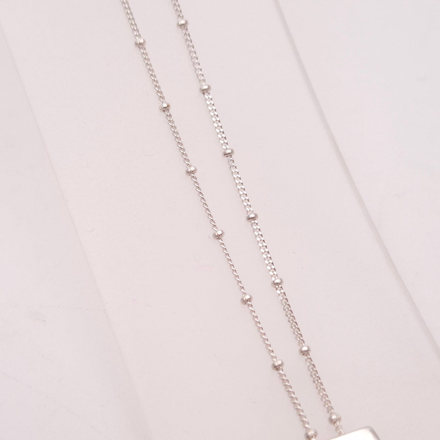 Sterling Silver Multi-coloured Blue Enamel Rectangular Pendant Necklace