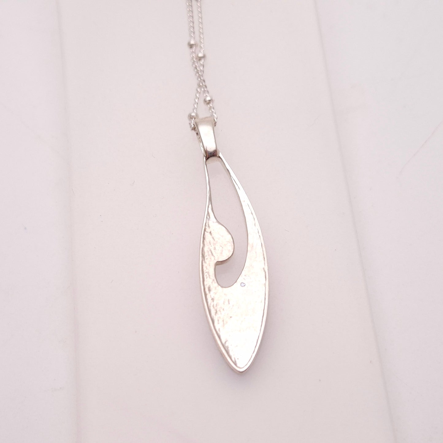 Sterling Silver Abstract Pink / Purple Open Enamel Pendant Necklace