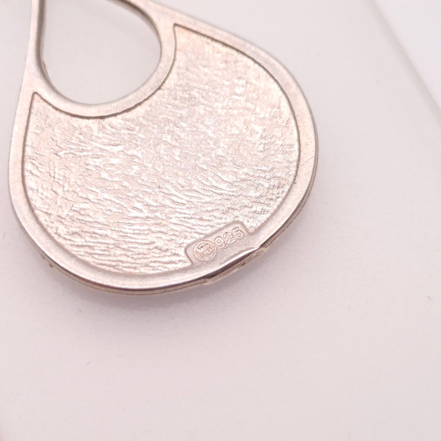 Sterling Silver Golden Amber Enamel Pendant Necklace