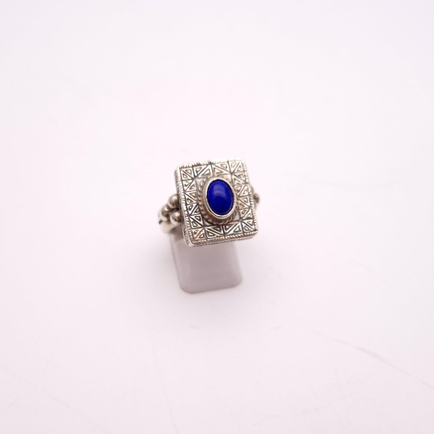 Sterling Silver Chunky Heavyweight Lapis Lazuli Ring