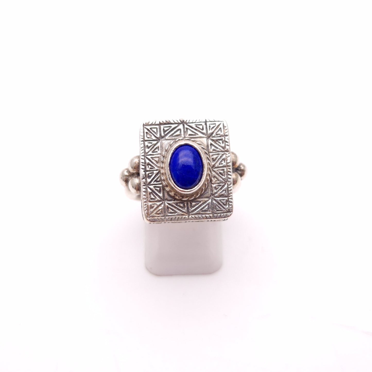 Sterling Silver Chunky Heavyweight Lapis Lazuli Ring
