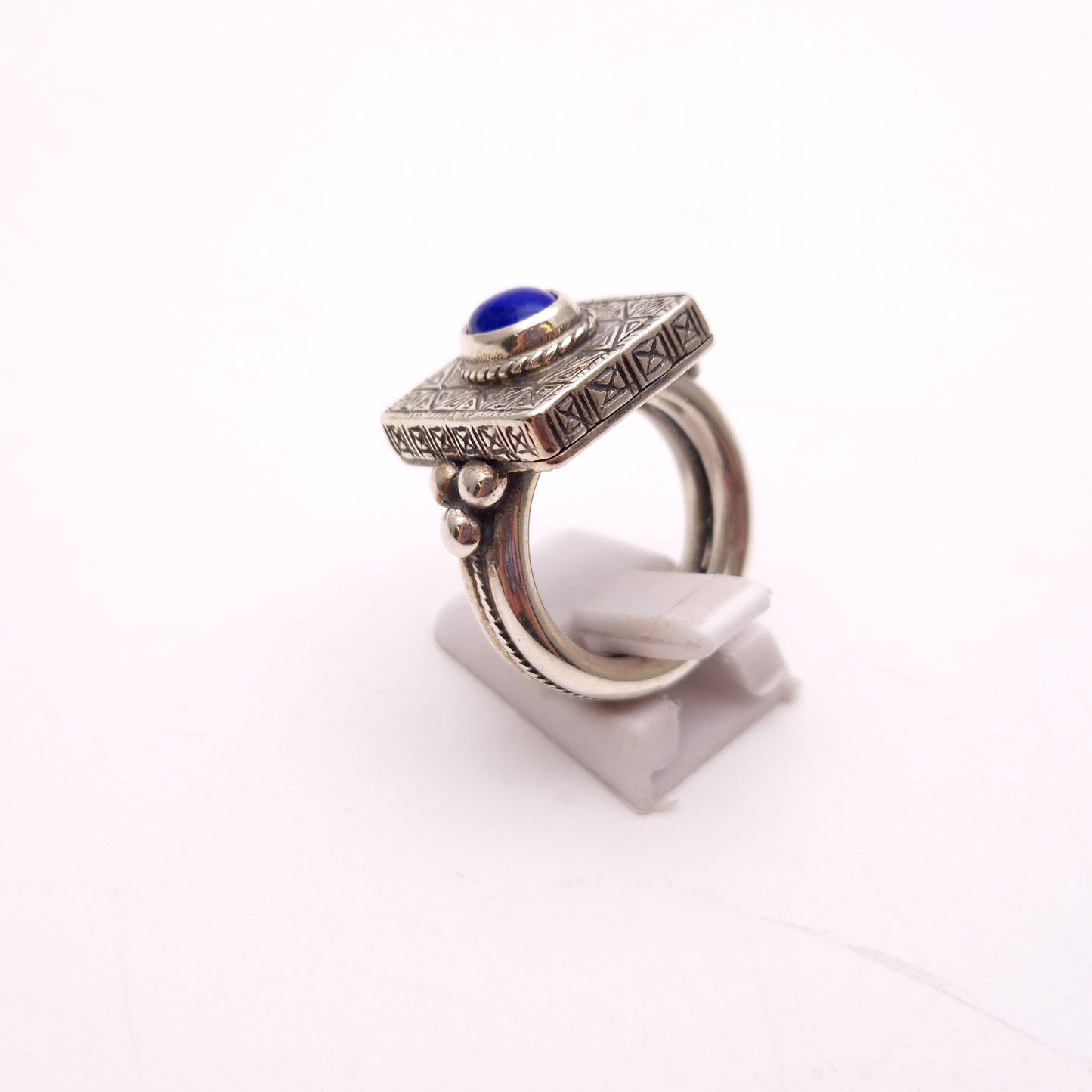 Sterling Silver Chunky Heavyweight Lapis Lazuli Ring