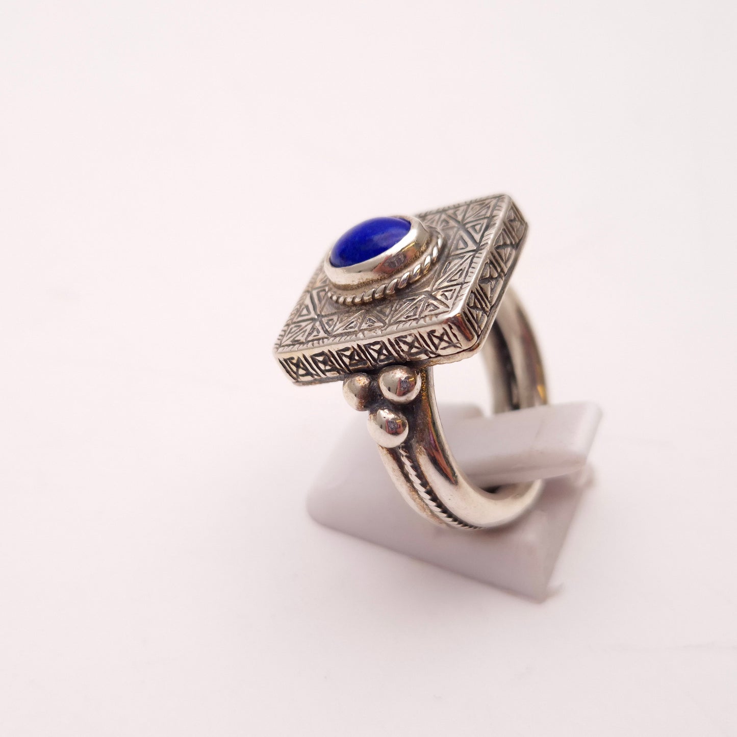 Sterling Silver Chunky Heavyweight Lapis Lazuli Ring