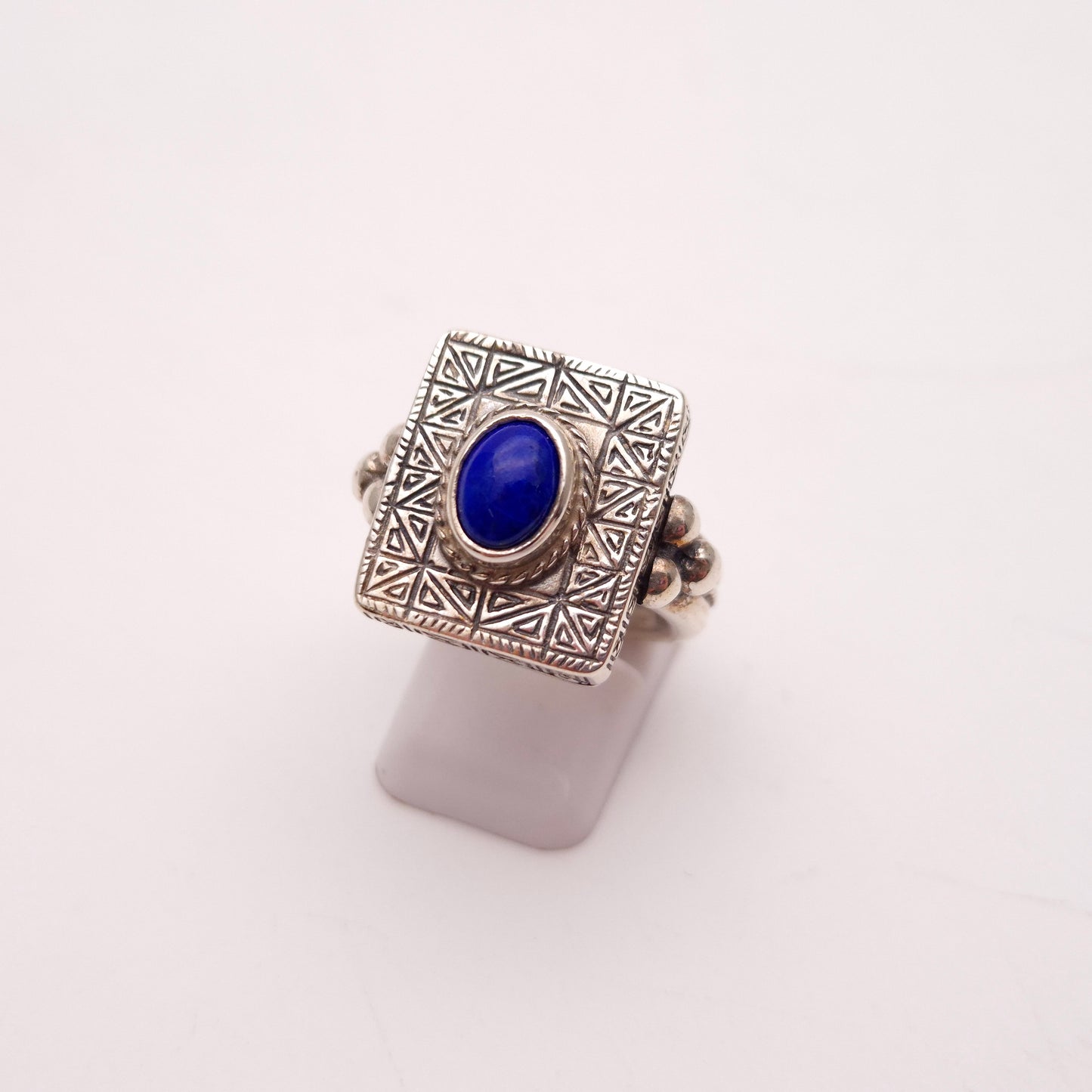 Sterling Silver Chunky Heavyweight Lapis Lazuli Ring