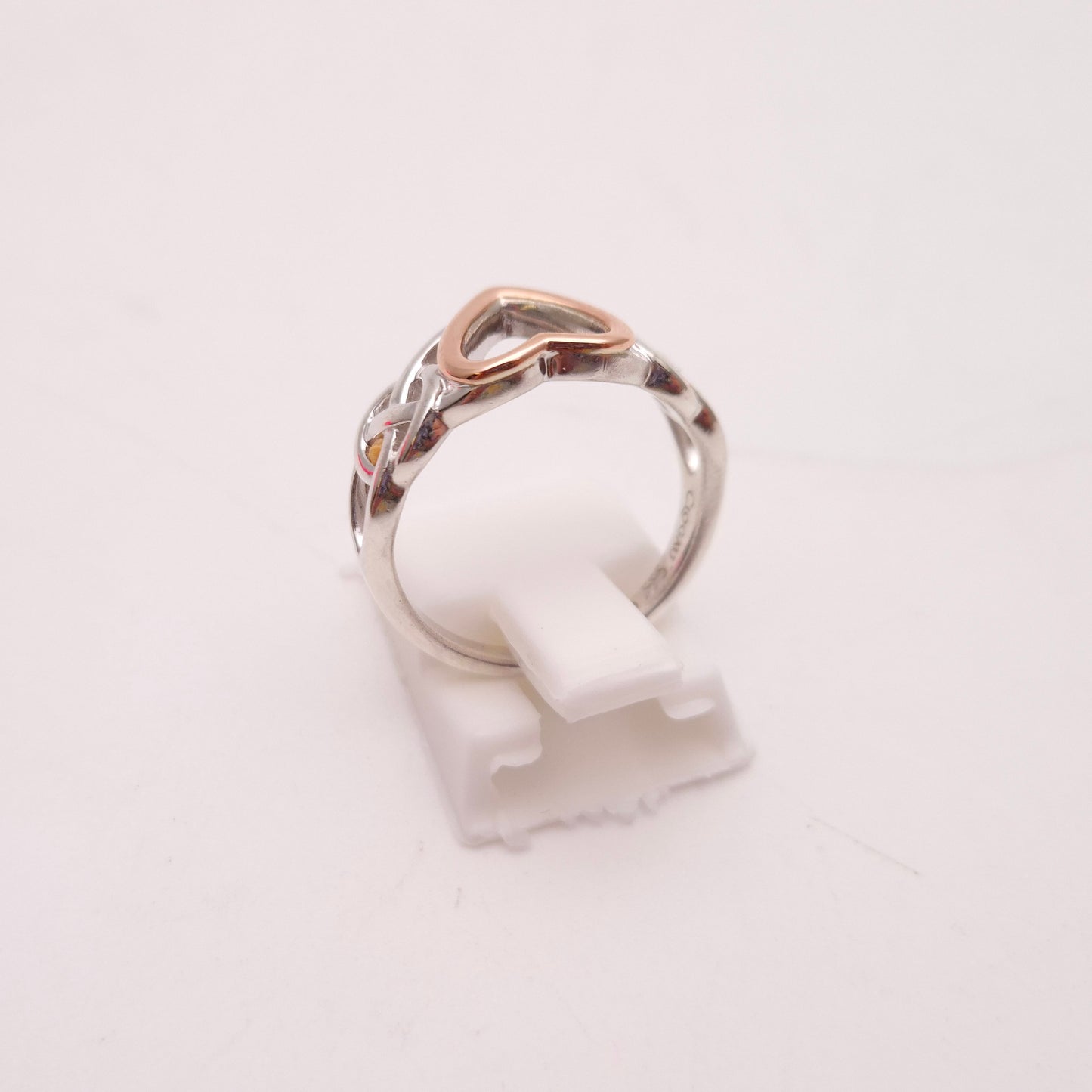 Sterling Silver and Rose Gold Clogau Celtic Open Work Heart Ring