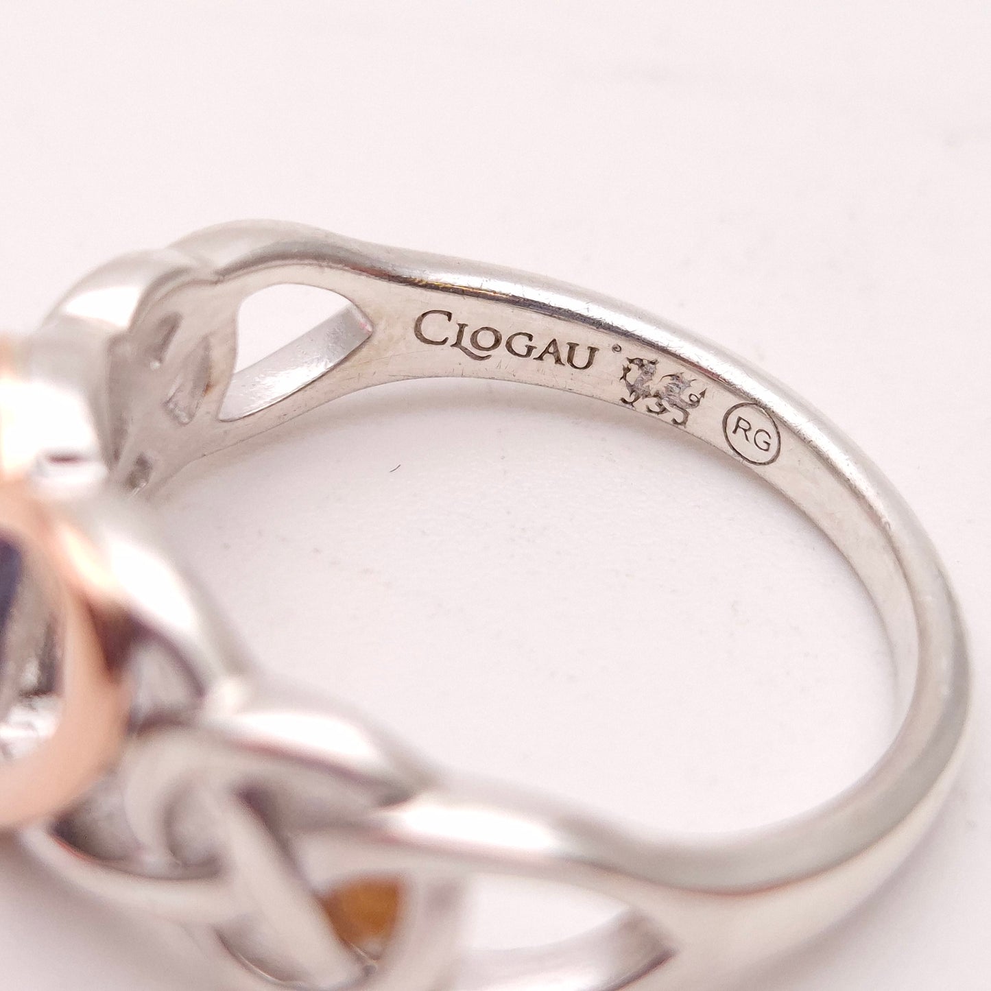 Sterling Silver and Rose Gold Clogau Celtic Open Work Heart Ring