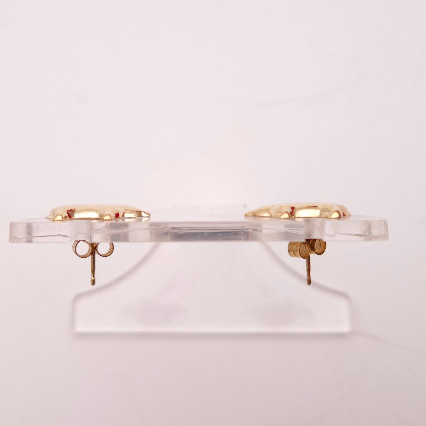 9ct Yellow Gold Lightweight Pig Figure Stud Earrings