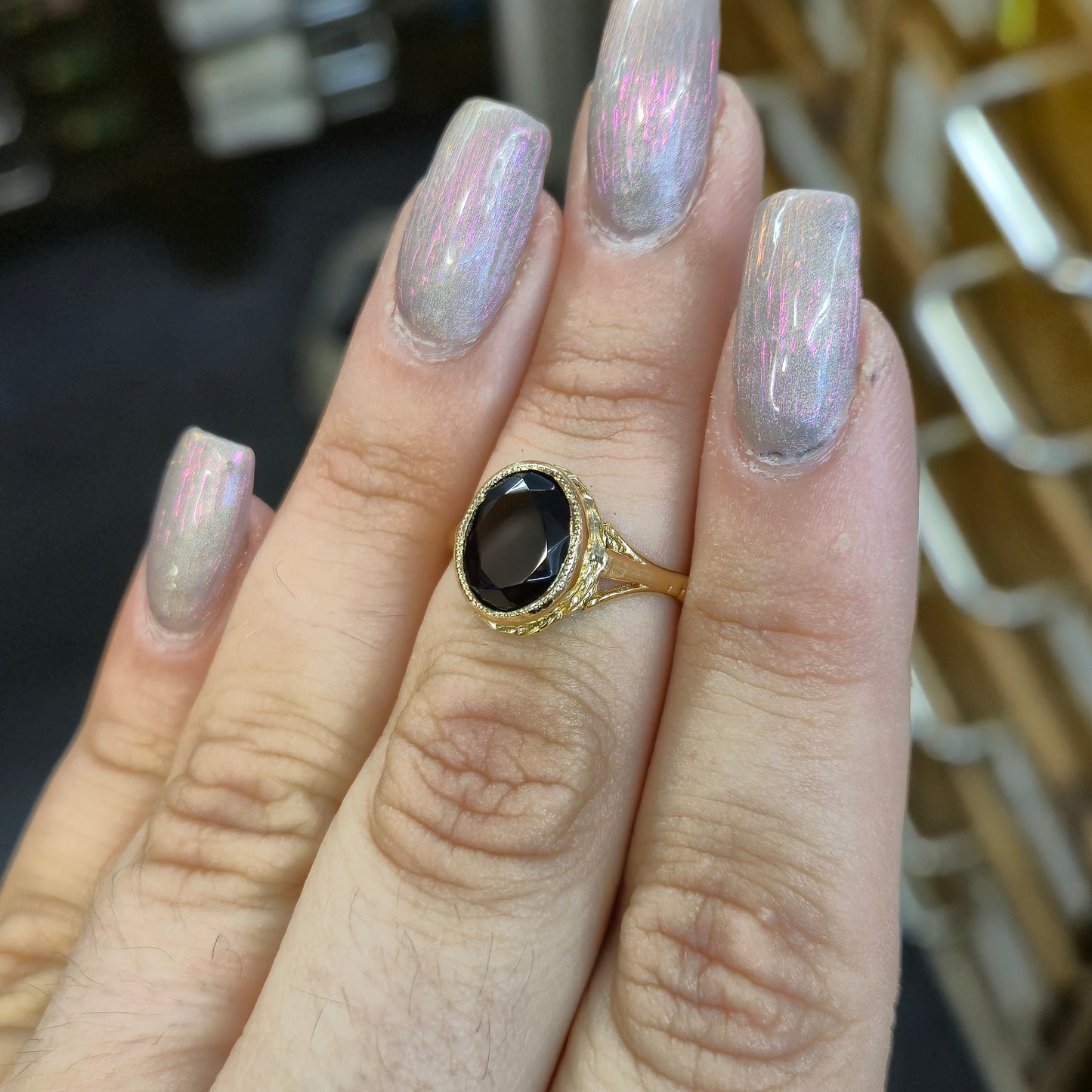 9ct Yellow Gold Traditional Smoky Quartz Solitaire Ring