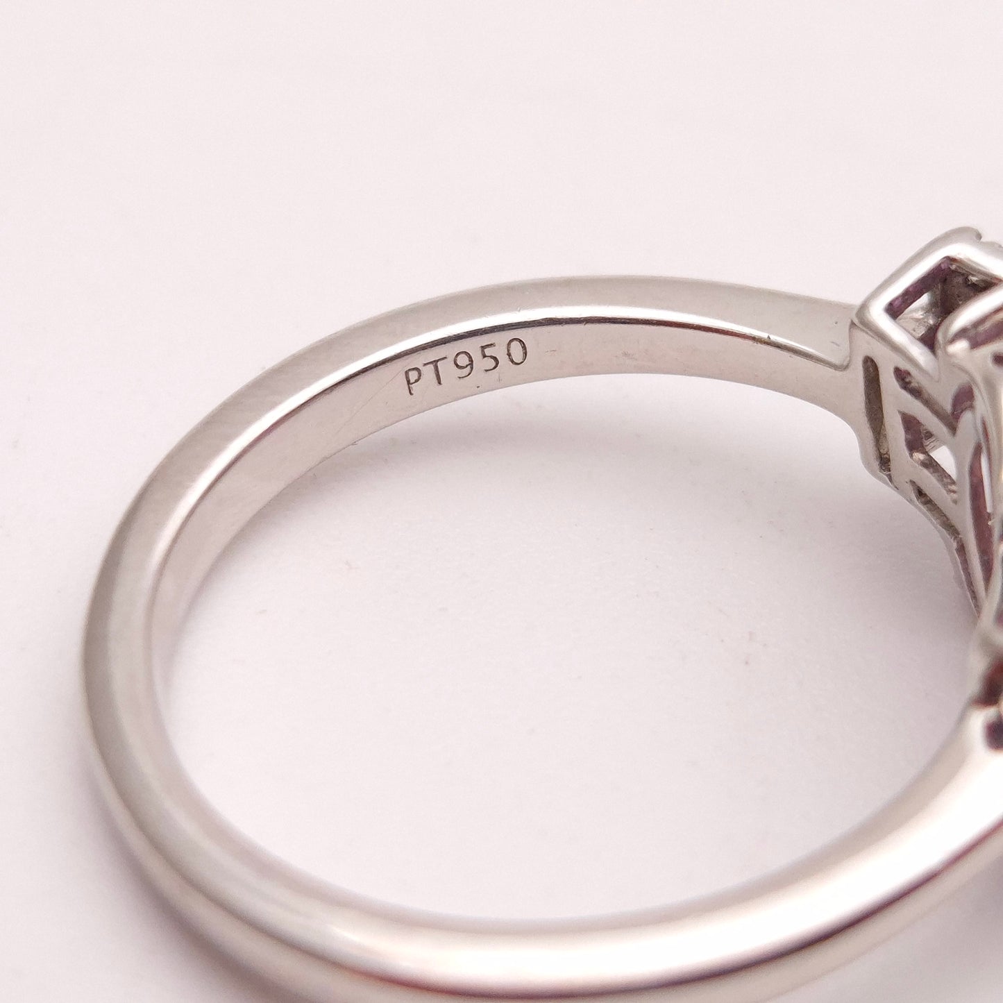 Platinum Kunzite Solitaire and Diamond Multi-Stone Shoulder Ring