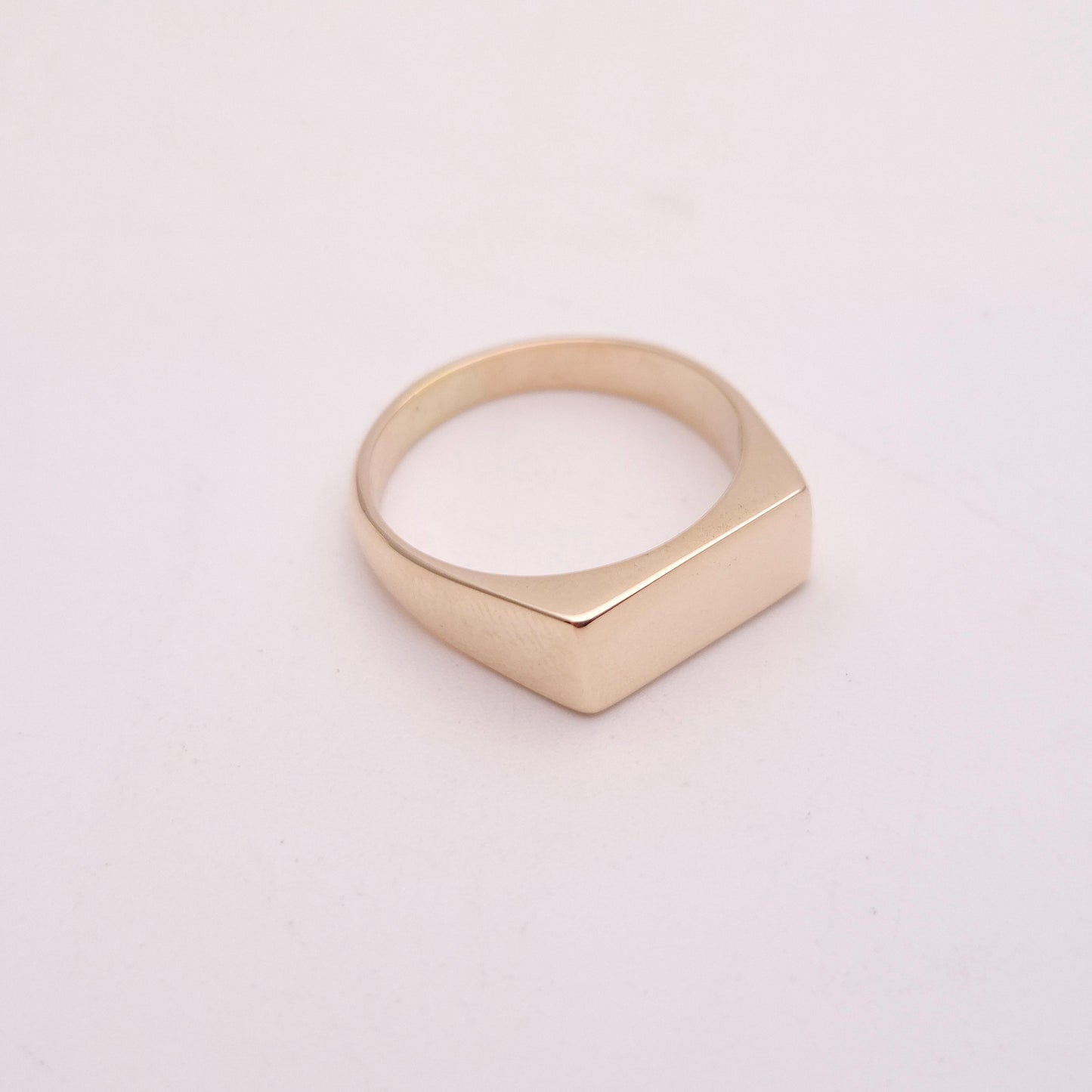 9ct Yellow Gold Rectangular Plain Polished Signet Style Ring