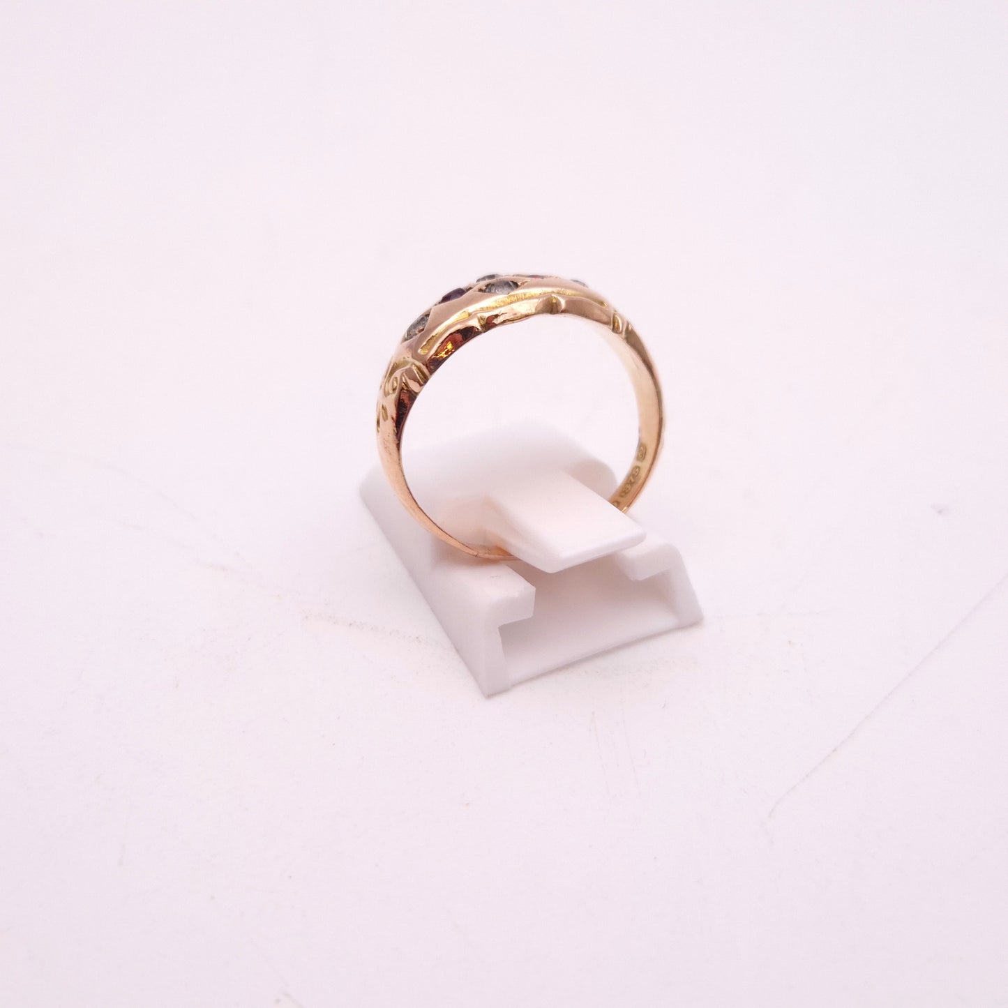 9ct Rose Gold Antique Garnet & Paste Stone Multi-Stone Ring