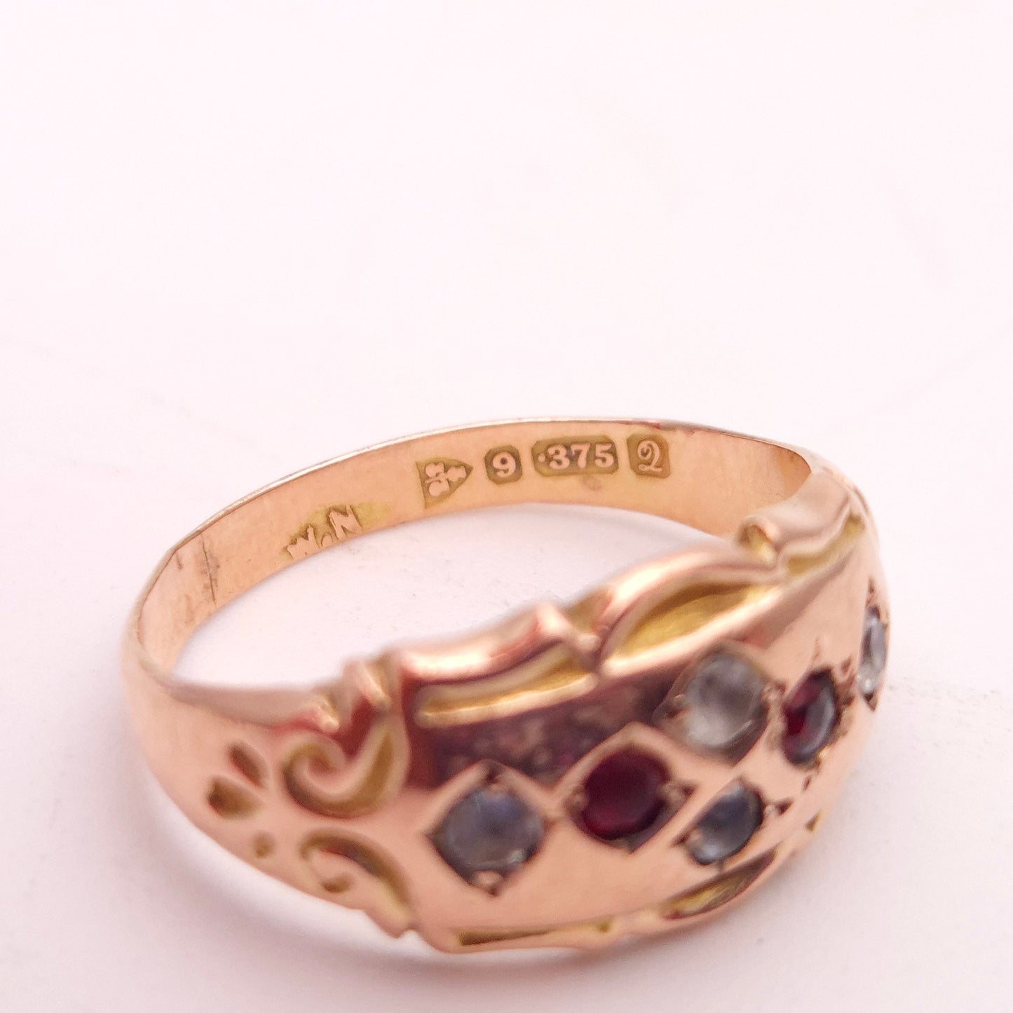 9ct Rose Gold Antique Garnet & Paste Stone Multi-Stone Ring