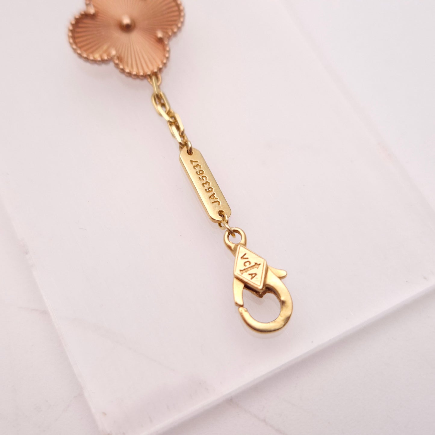 18ct Tri-Colour Gold Van Cleef and Arpels Alhambra 5 Motif Bracelet