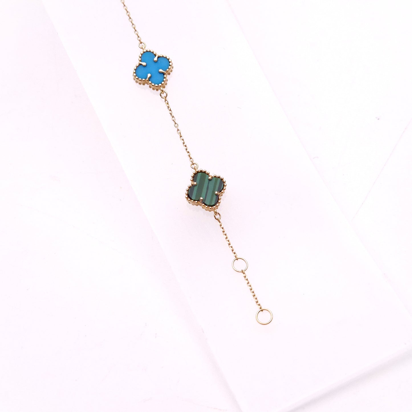 18ct Yellow Gold Multi Gemstone Fine Chain Bracelet