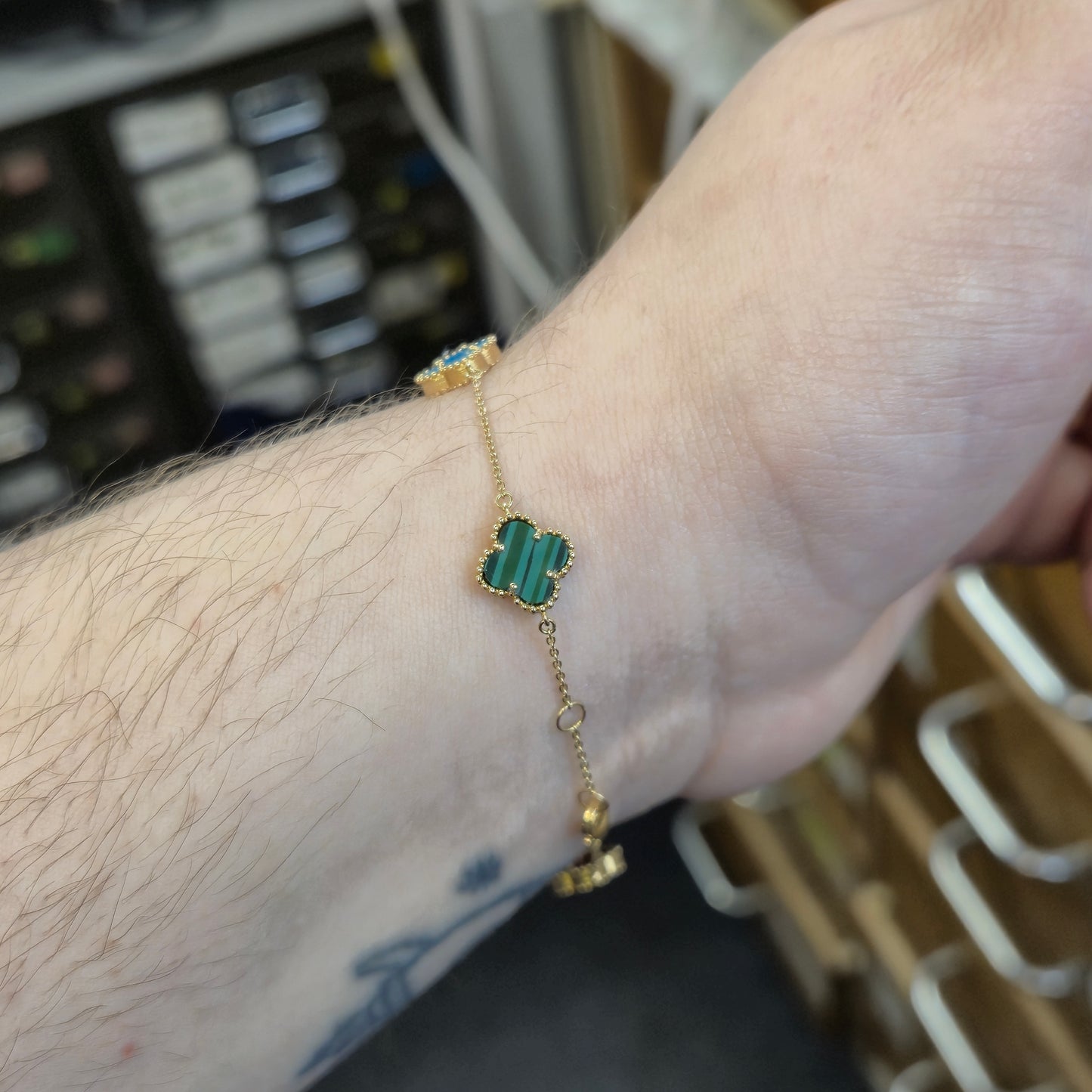 18ct Yellow Gold Multi Gemstone Fine Chain Bracelet
