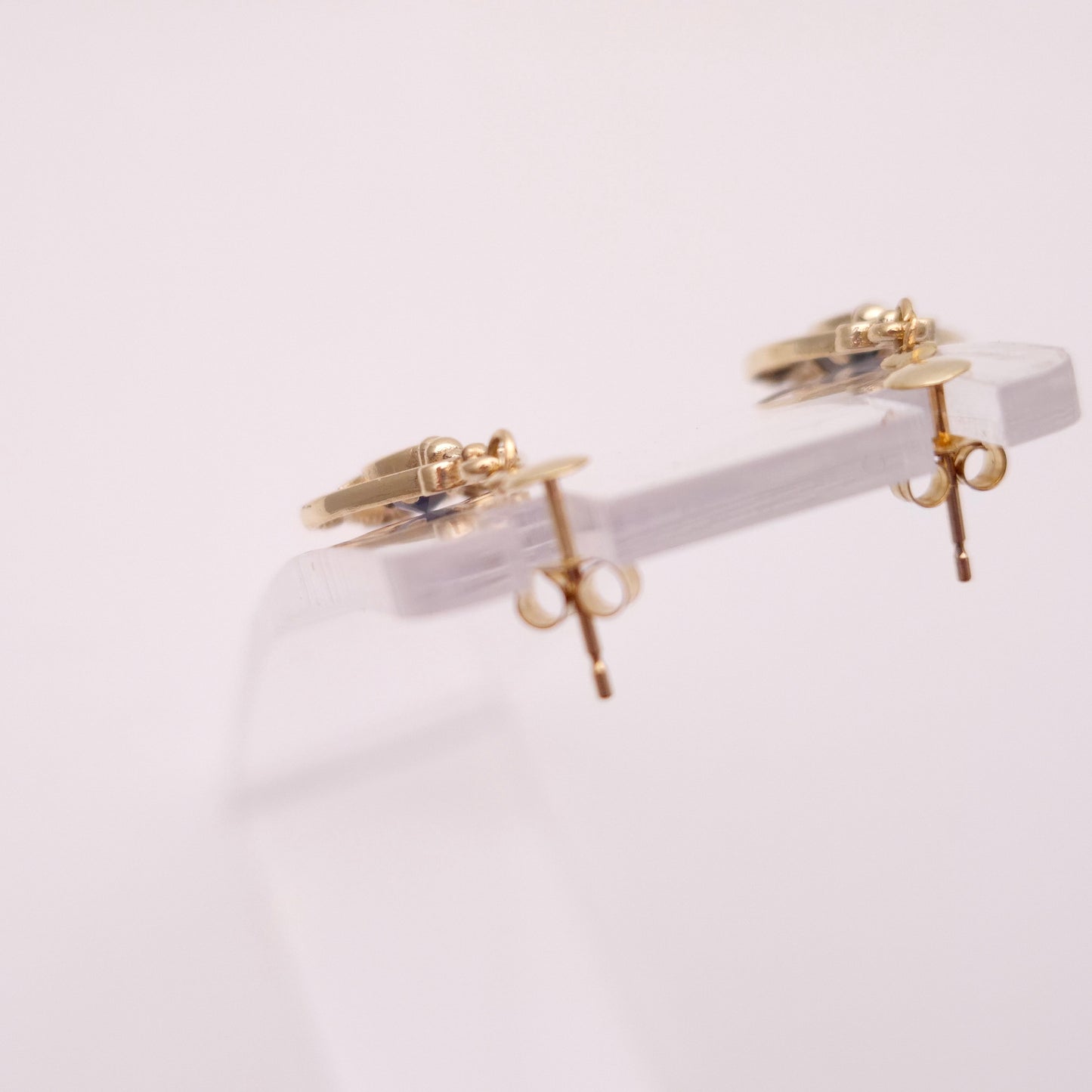 9ct Yellow Gold Openwork Teardrop Sapphire Drop Earrings