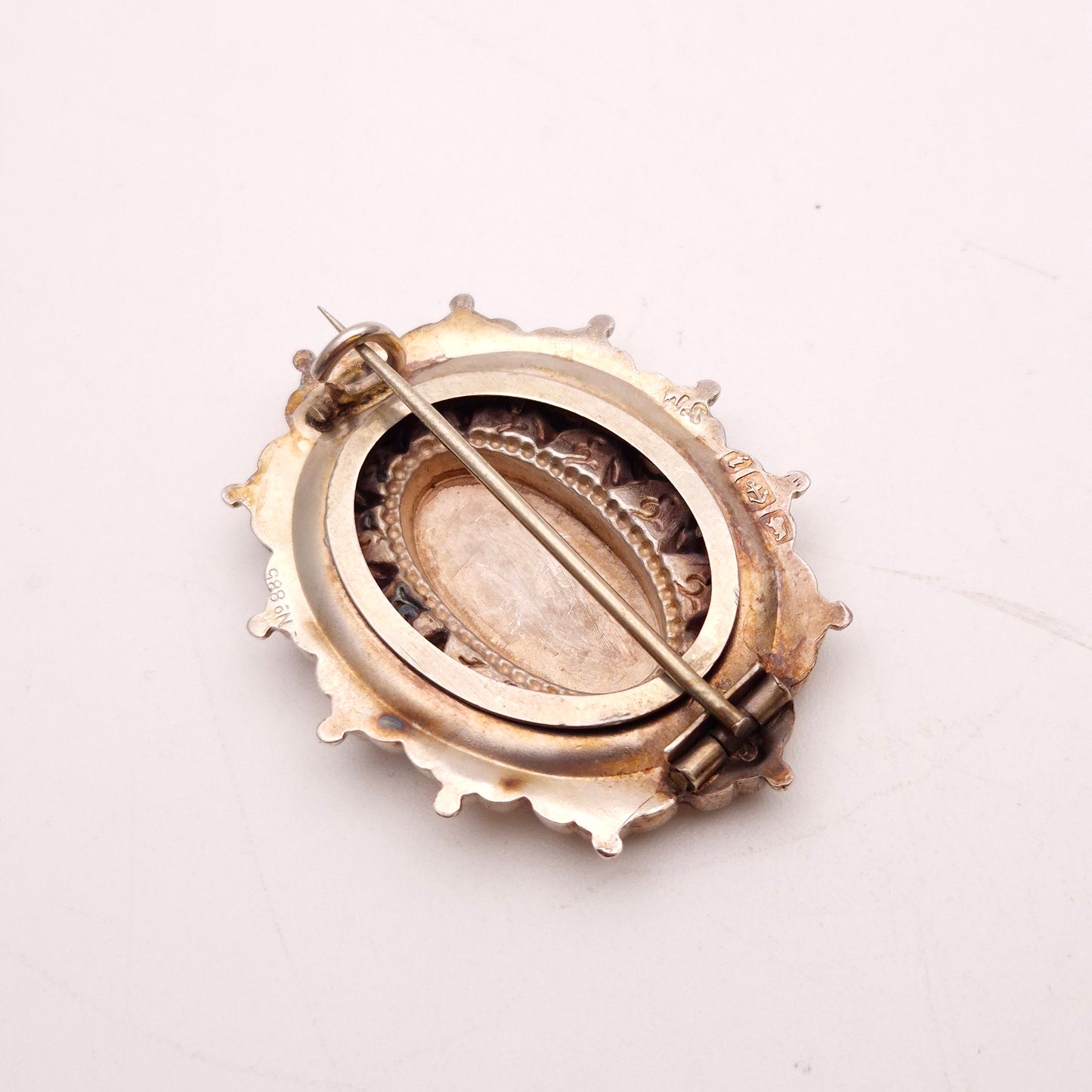 Sterling Silver and Gold Floral Antique 1883 Floral Patterned Brooch