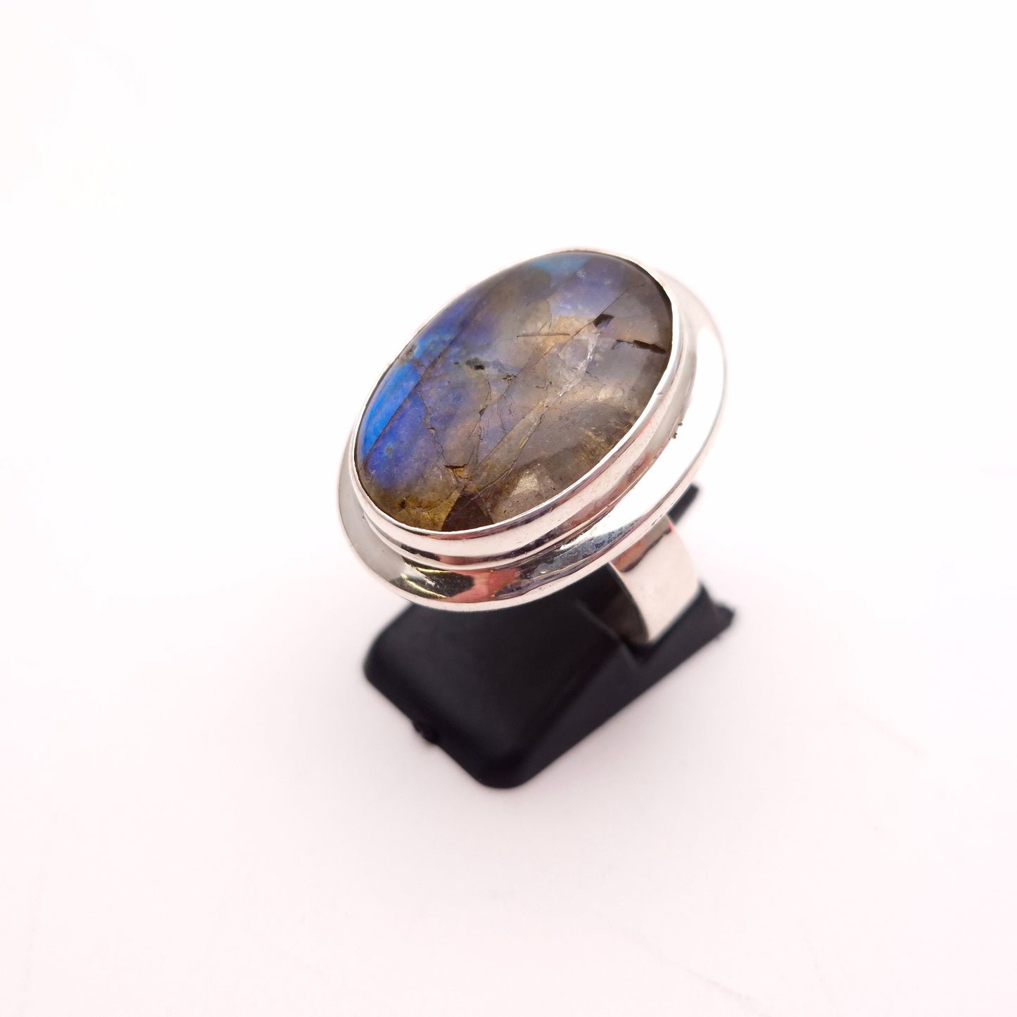 Sterling Silver Statement Labradorite Solitaire Ring