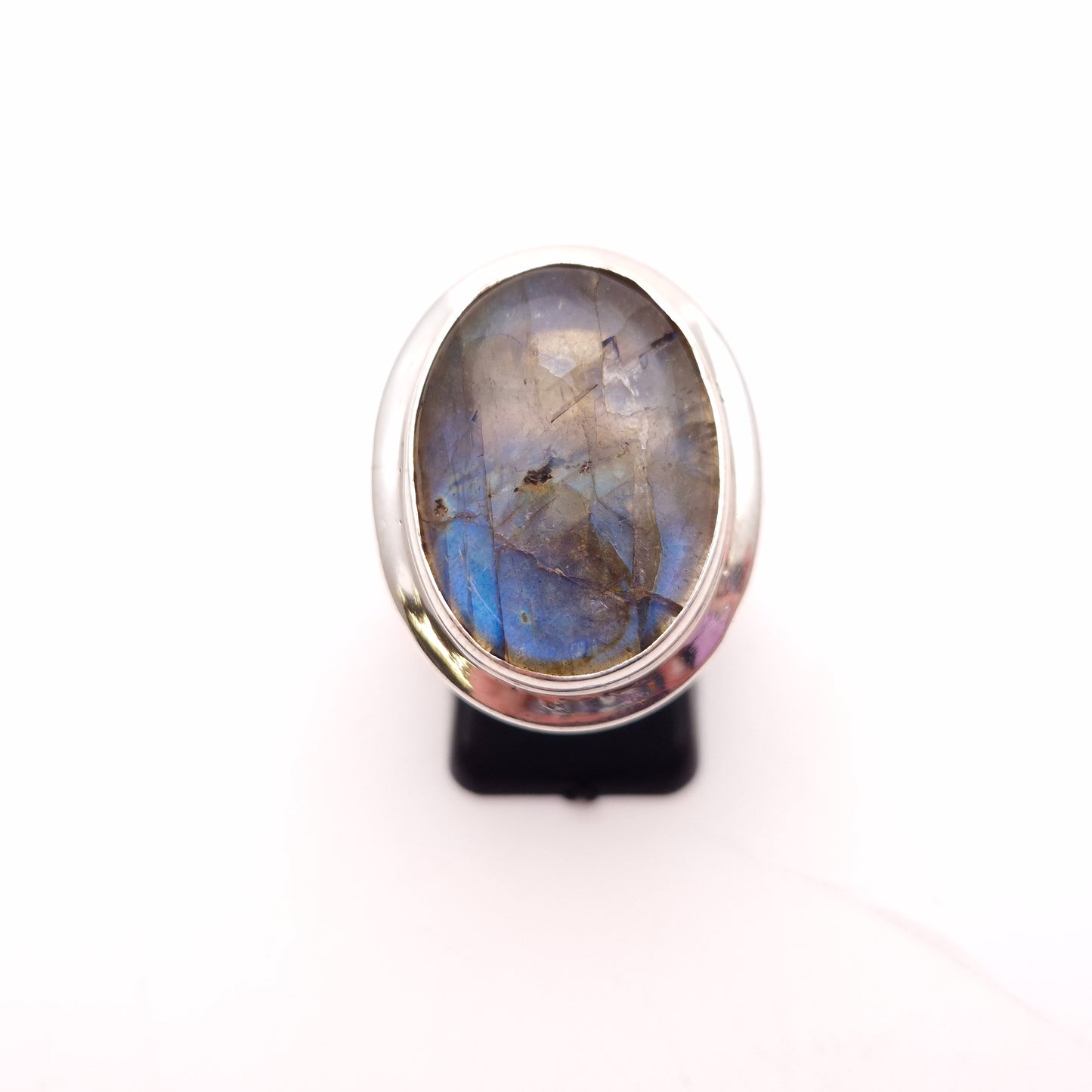 Sterling Silver Statement Labradorite Solitaire Ring