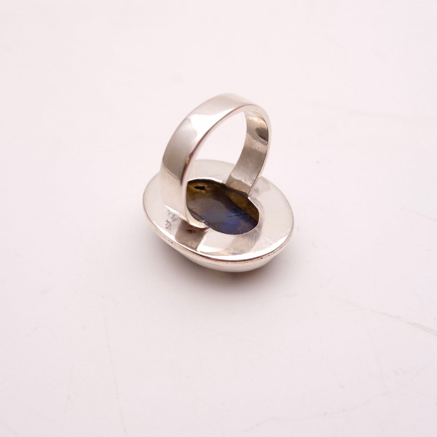 Sterling Silver Statement Labradorite Solitaire Ring