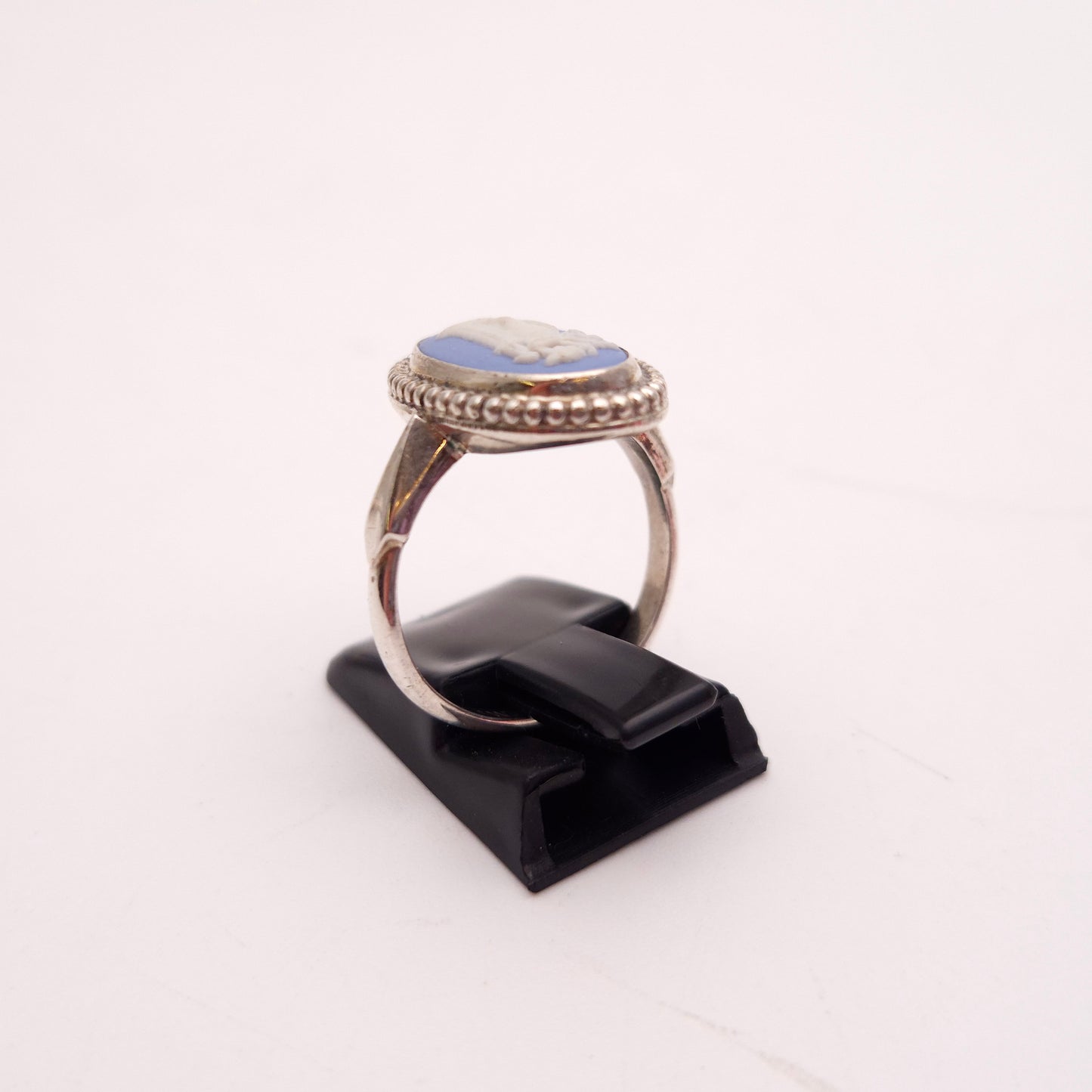 Sterling Silver Oval Wedgewood Pottery Panel Ring