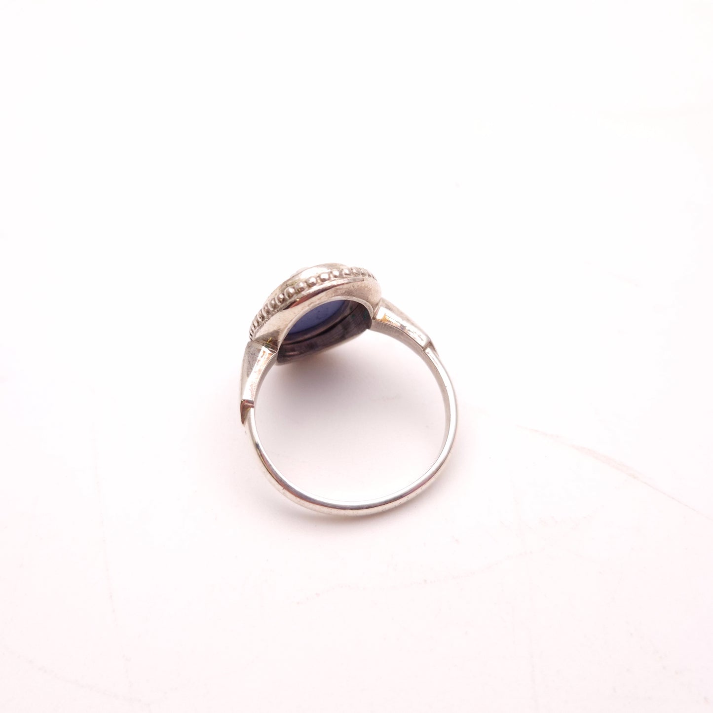 Sterling Silver Oval Wedgewood Pottery Panel Ring