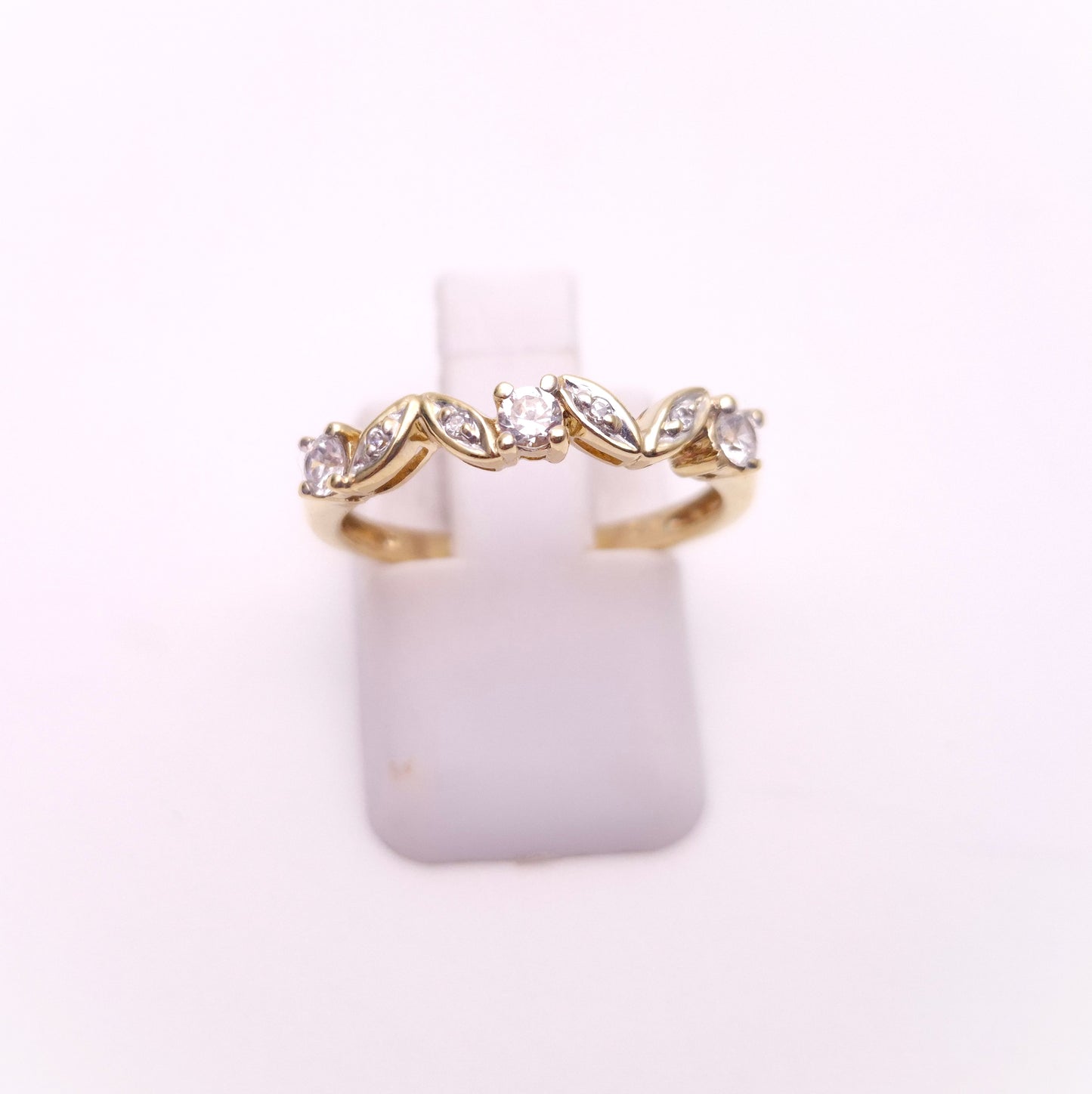 9ct Yellow Gold Cubic Zirconia Half Eternity Style Ring