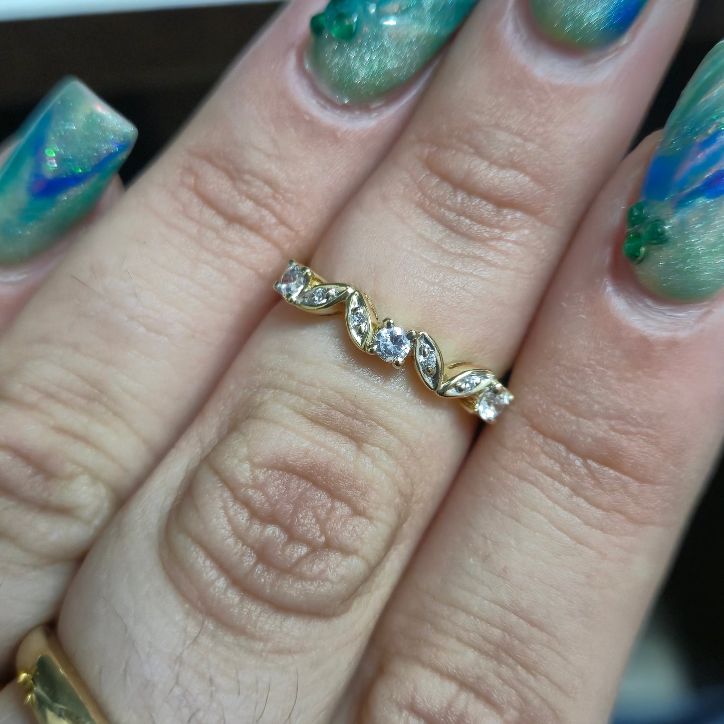 9ct Yellow Gold Cubic Zirconia Half Eternity Style Ring