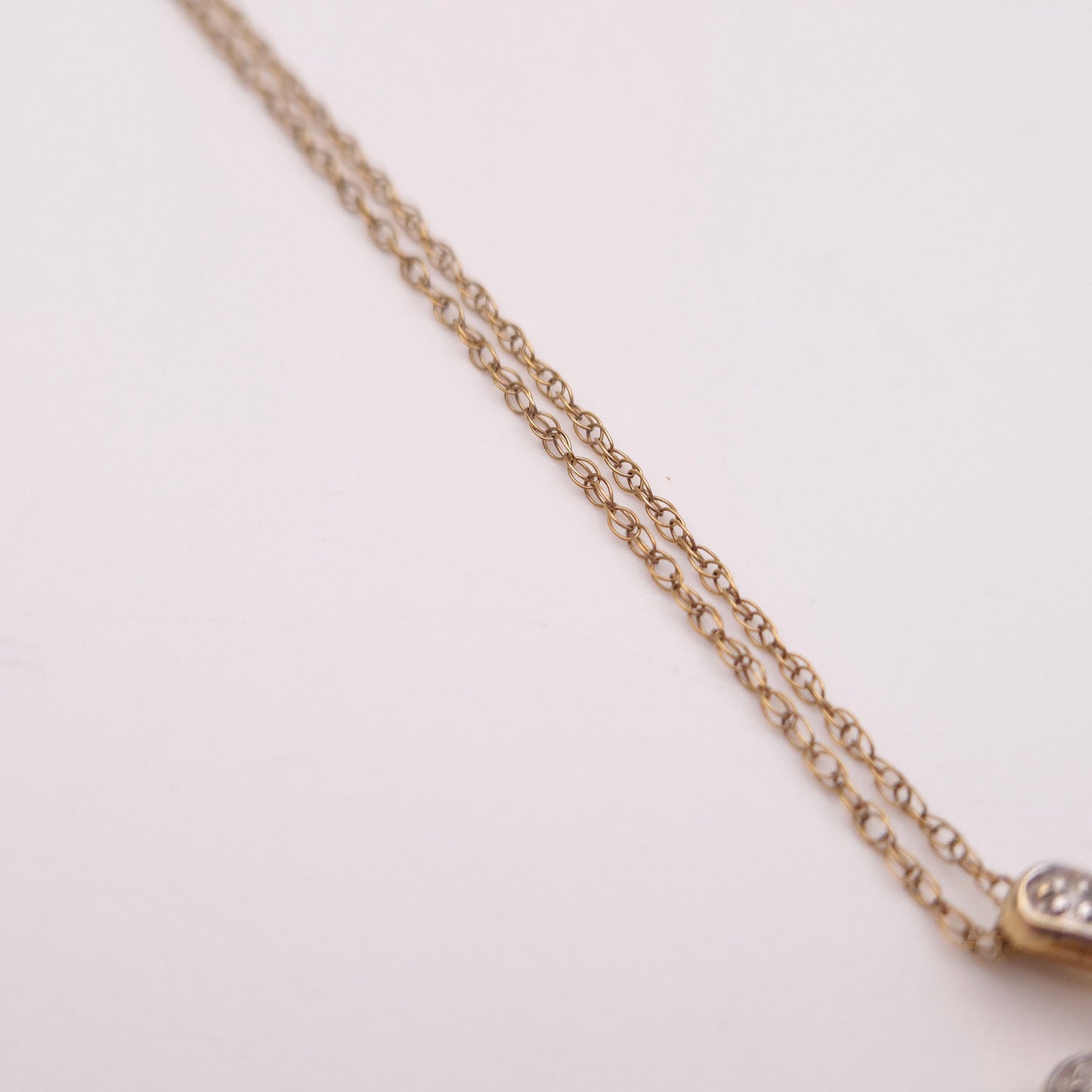 9ct Yellow Gold Feldspar and Diamond Quatrefoil Pendant and Chain Necklace